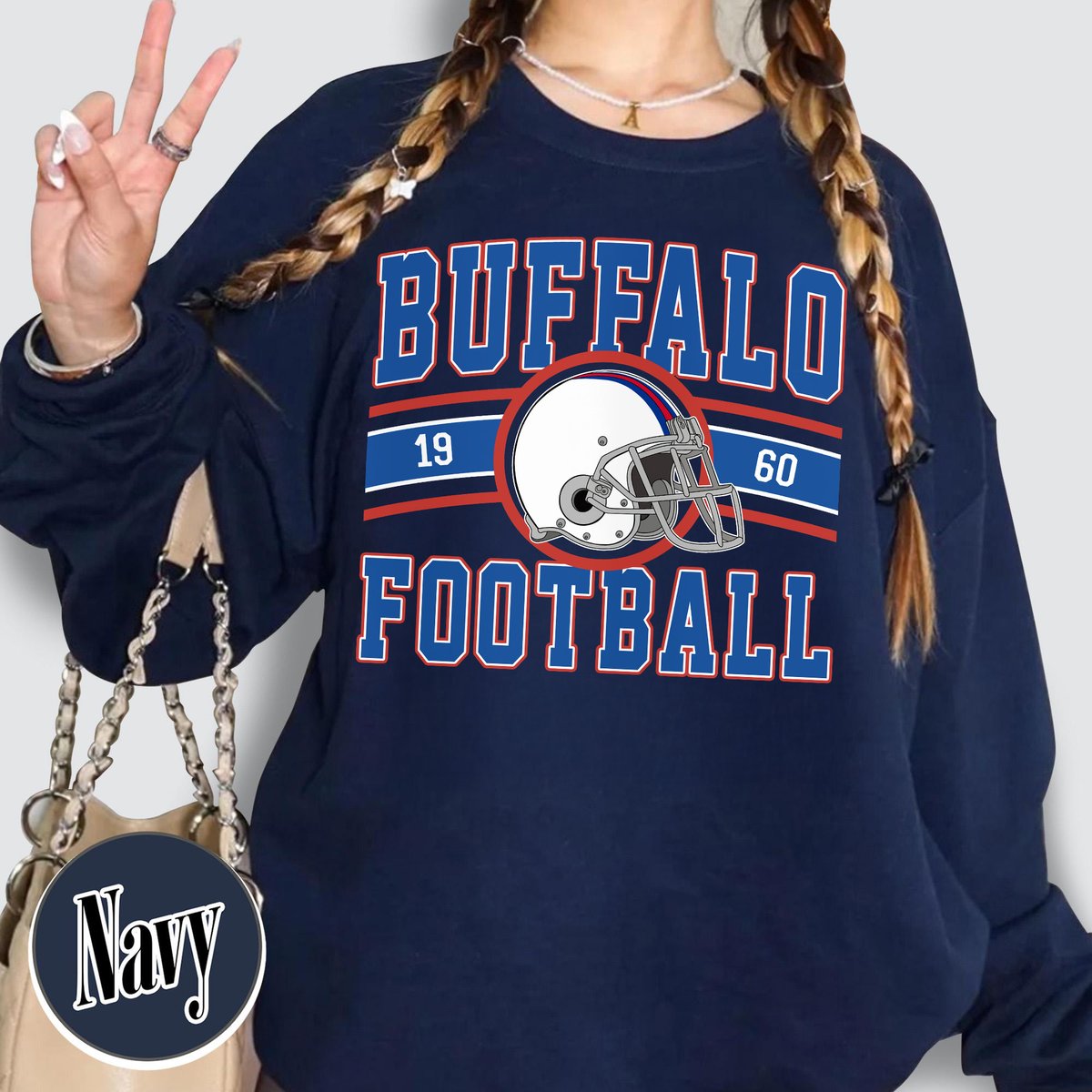 Unisex Buffalo football vintage crewneck sweatshirt for men and women