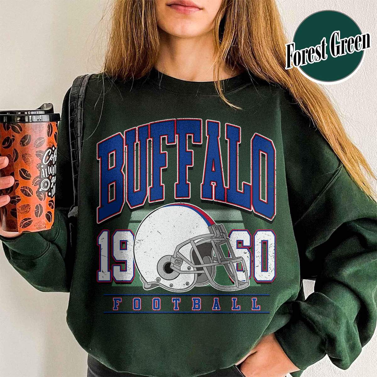 Unisex Buffalo football vintage crewneck sweatshirt for men and women