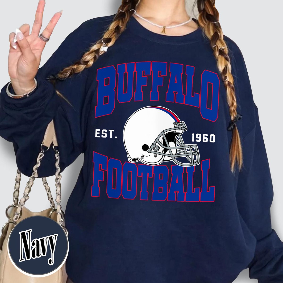 Unisex Buffalo football vintage crewneck sweatshirt for men and women