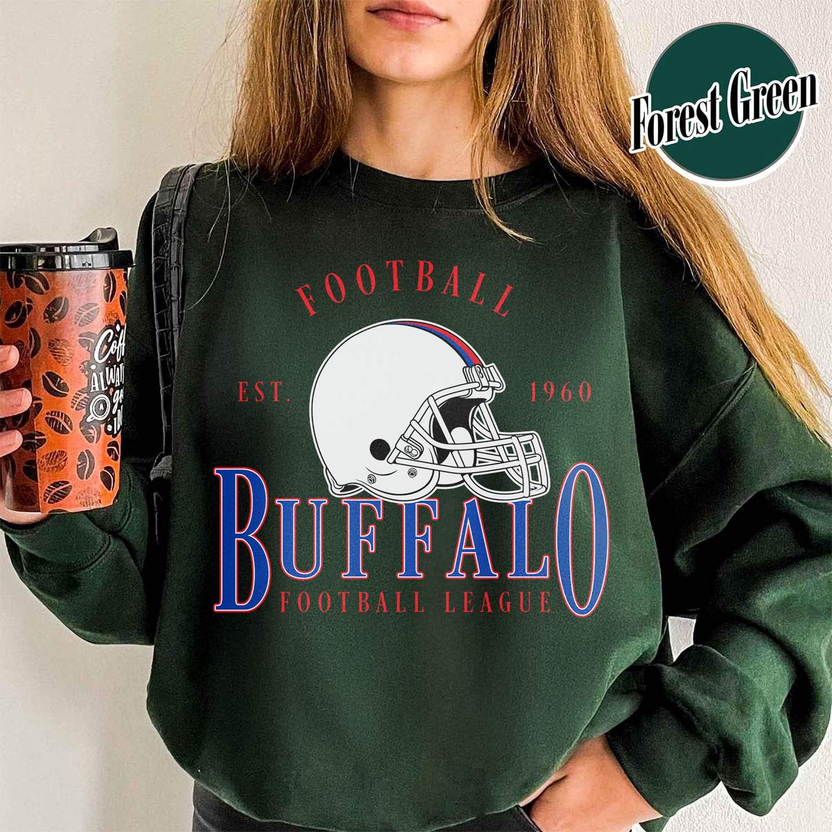 Unisex Buffalo football vintage crewneck sweatshirt for men and women