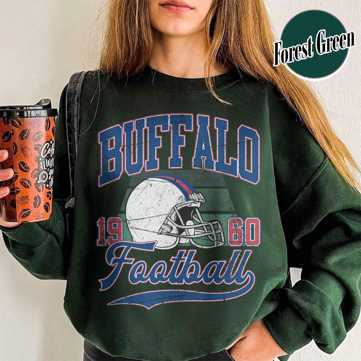 Unisex Buffalo football vintage crewneck sweatshirt for men and women