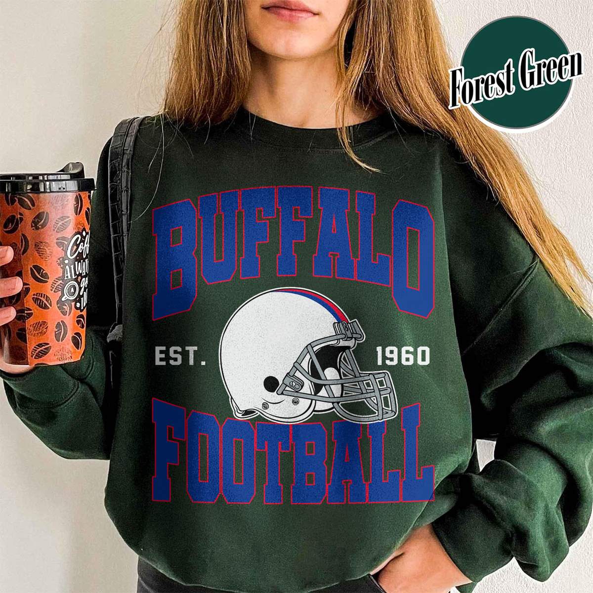 Unisex Buffalo football vintage crewneck sweatshirt for men and women