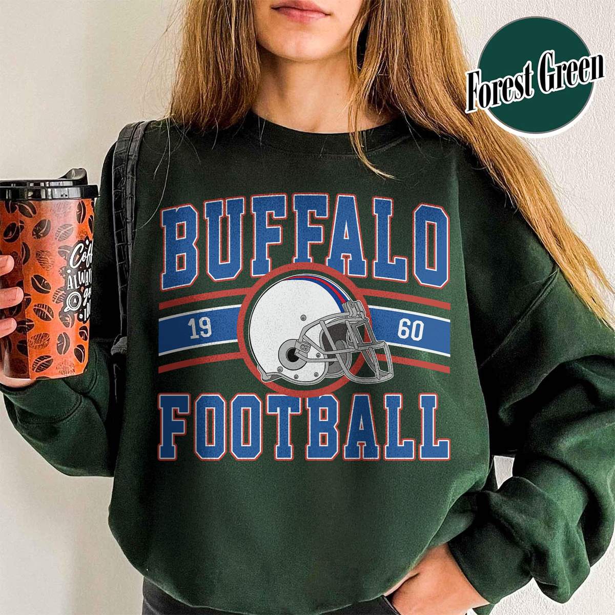 Unisex Buffalo football vintage crewneck sweatshirt for men and women