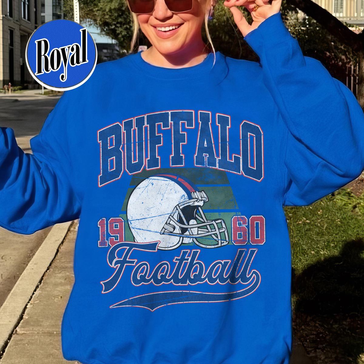 Unisex Buffalo football vintage crewneck sweatshirt for men and women