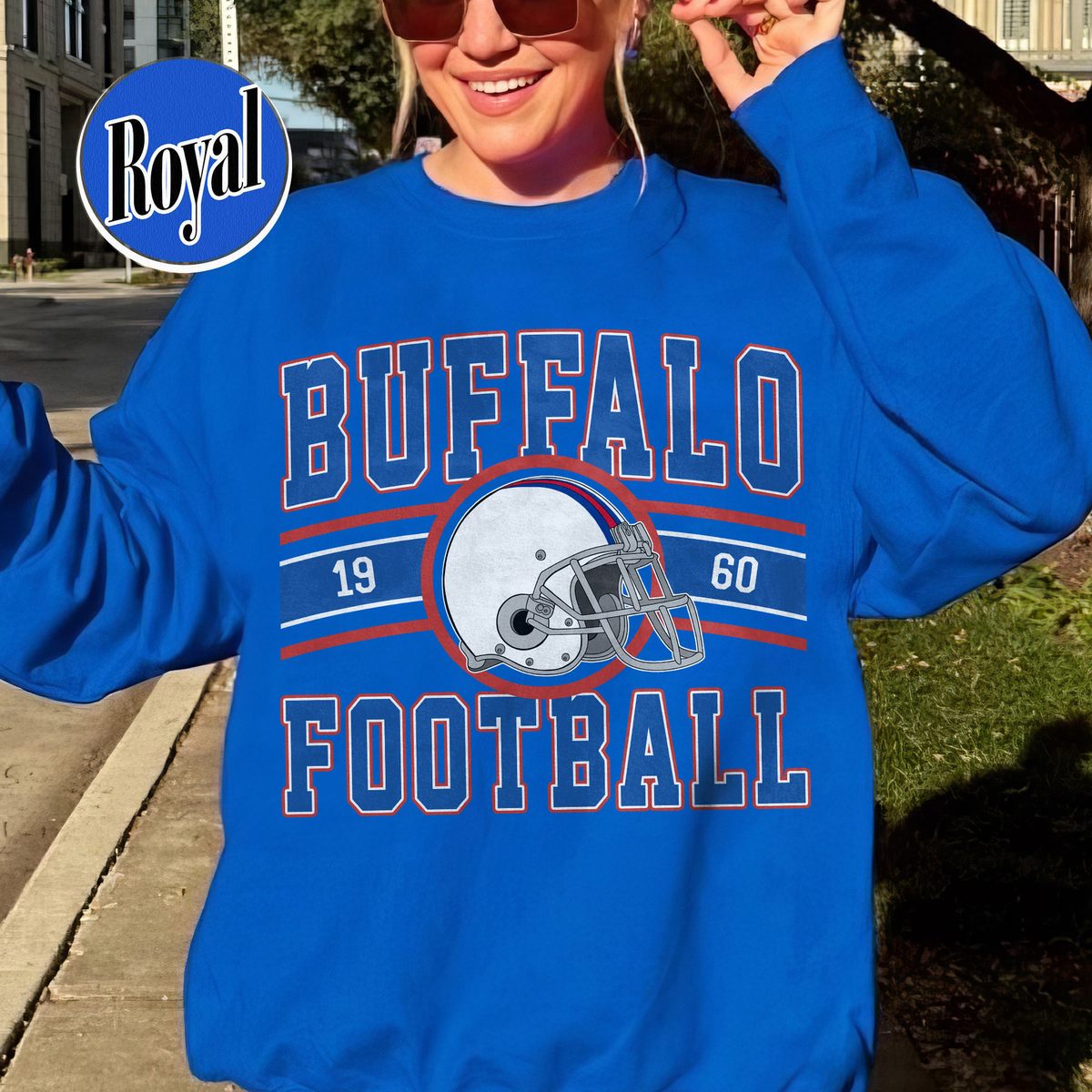 Unisex Buffalo football vintage crewneck sweatshirt for men and women