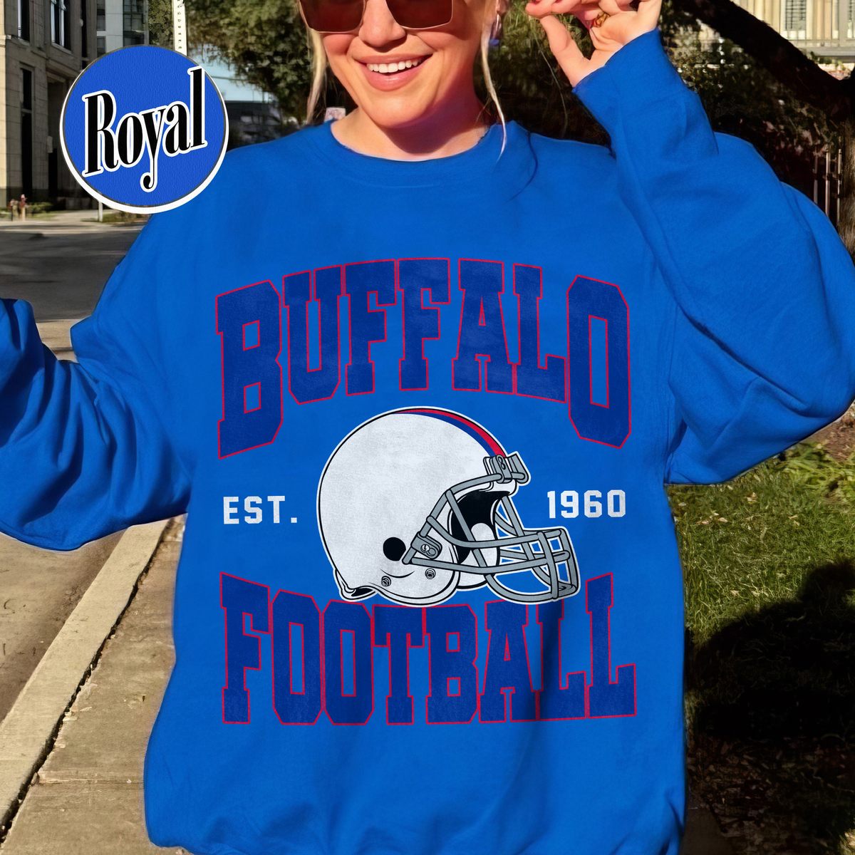 Unisex Buffalo football vintage crewneck sweatshirt for men and women
