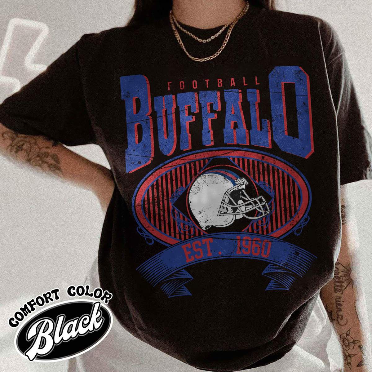 Unisex Buffalo football vintage t-shirt for men and women