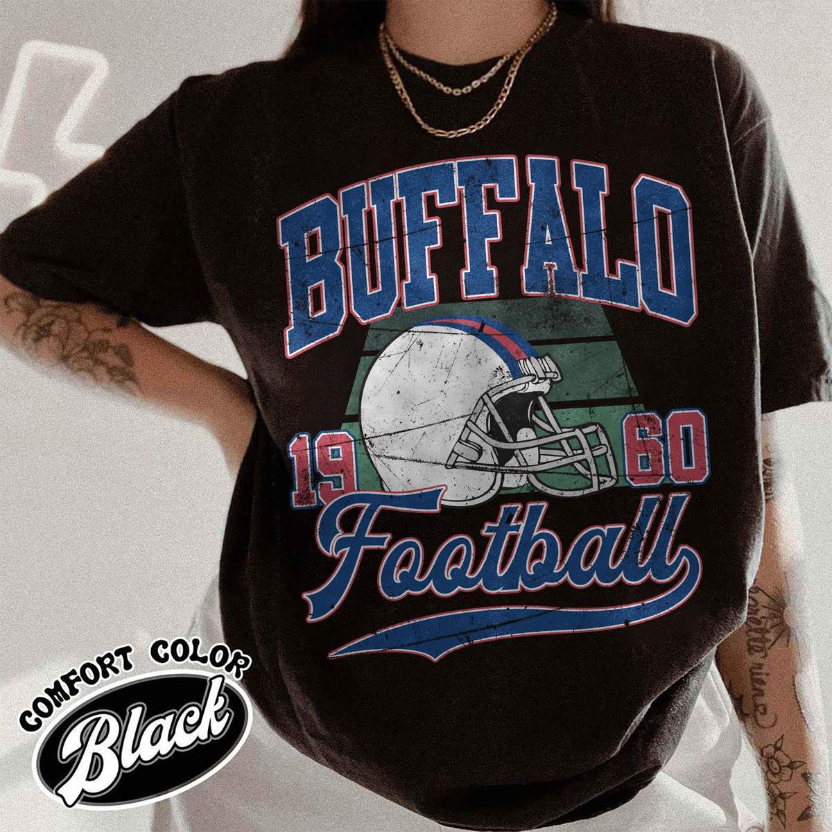 Unisex Buffalo football vintage t-shirt for men and women