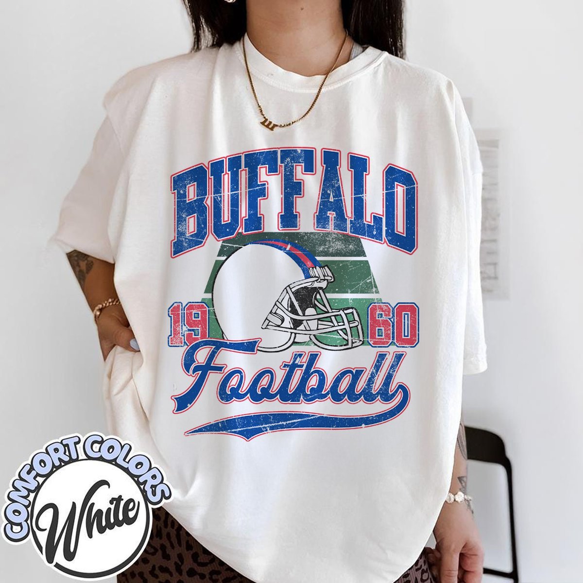 Unisex Buffalo football vintage t-shirt for men and women