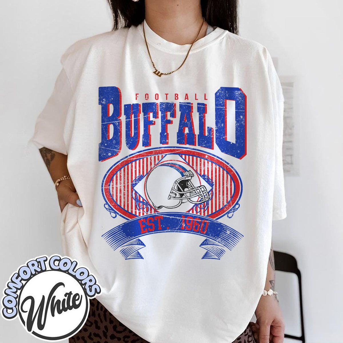 Unisex Buffalo football vintage t-shirt for men and women