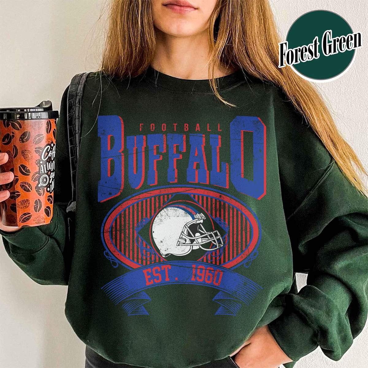 Unisex Buffalo football vintage crewneck sweatshirt for men and women