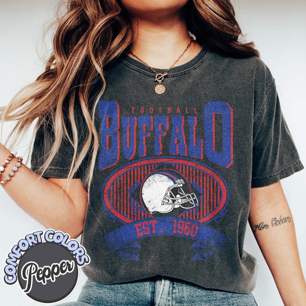 Unisex Buffalo football vintage t-shirt for men and women