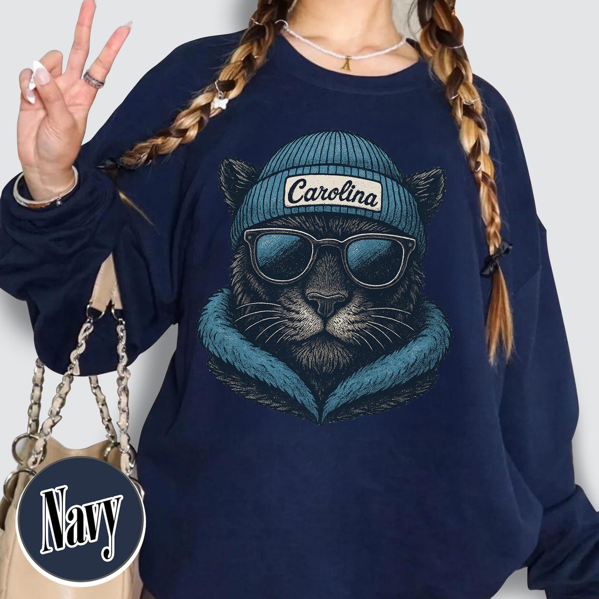 Unisex Carolina football vintage crewneck sweatshirt for men and women