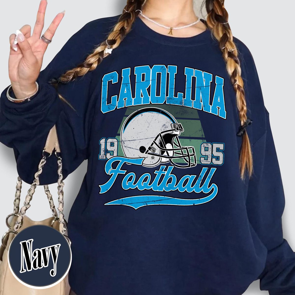 Unisex Carolina football vintage crewneck sweatshirt for men and women