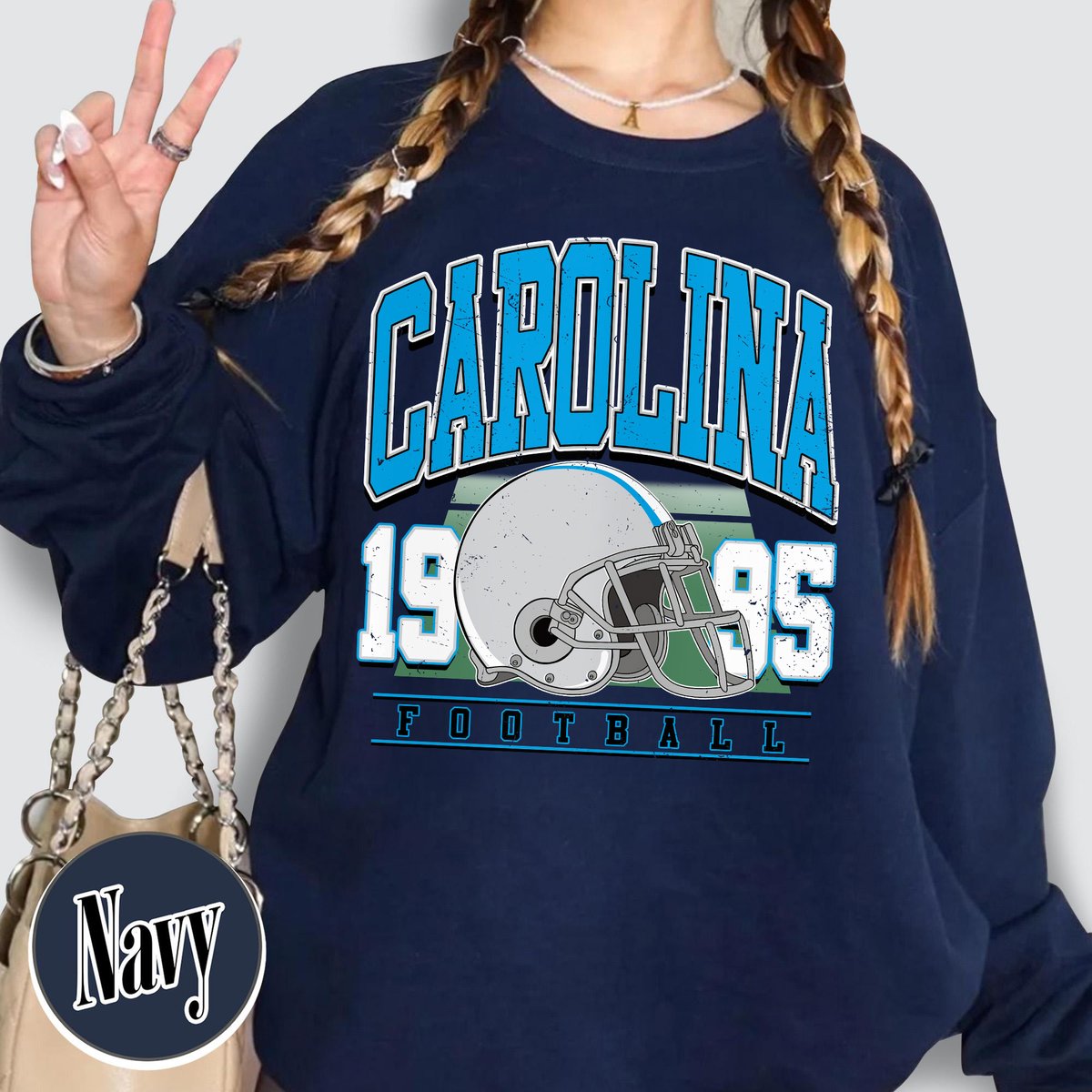 Unisex Carolina football vintage crewneck sweatshirt for men and women