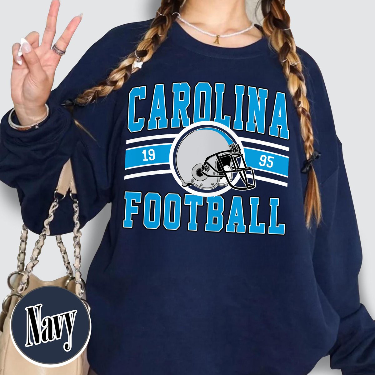 Unisex Carolina football vintage crewneck sweatshirt for men and women