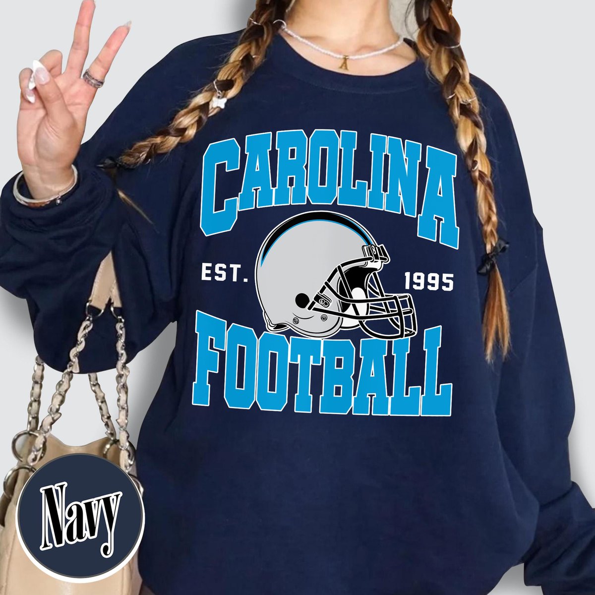 Unisex Carolina football vintage crewneck sweatshirt for men and women