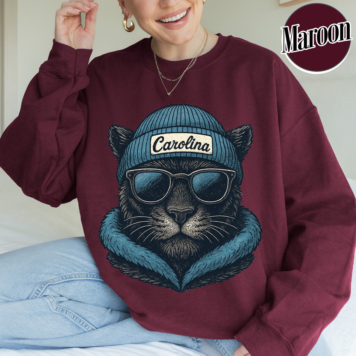 Unisex Carolina football vintage crewneck sweatshirt for men and women