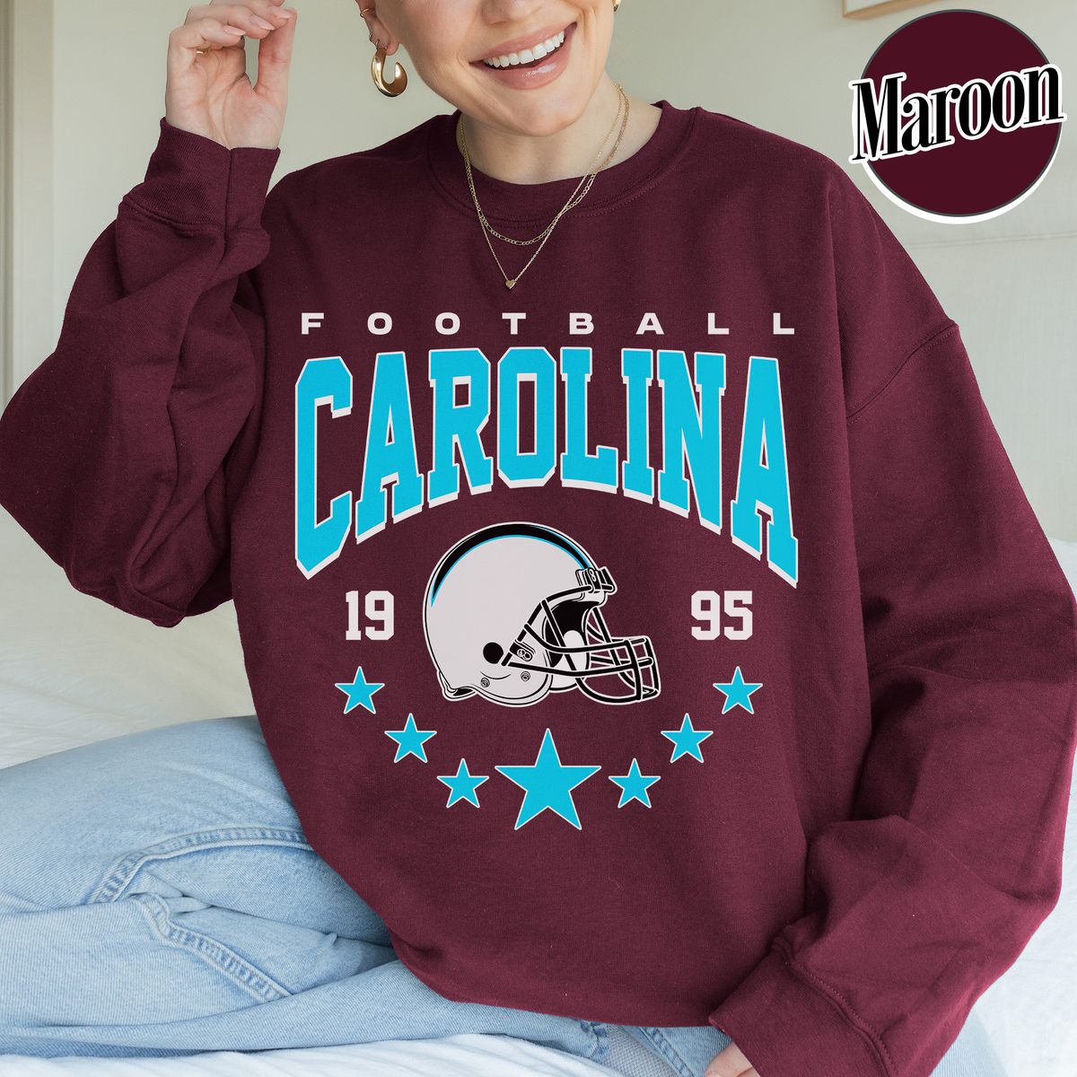 Unisex Carolina football vintage crewneck sweatshirt for men and women