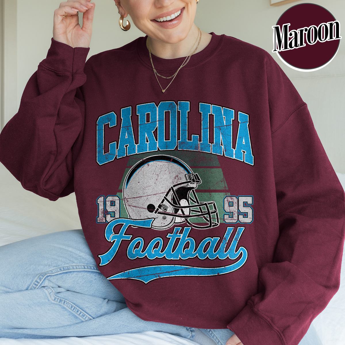 Unisex Carolina football vintage crewneck sweatshirt for men and women