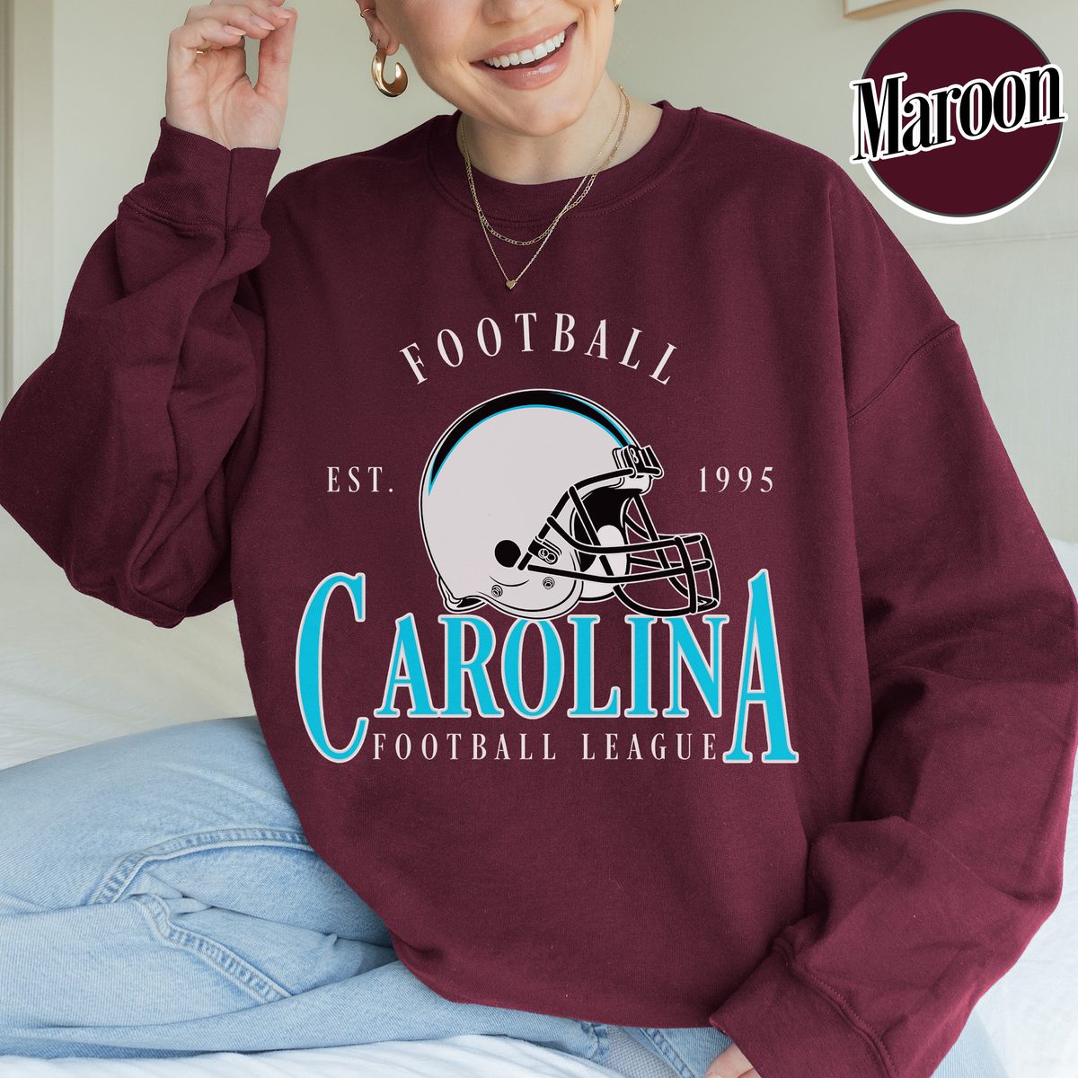 Unisex Carolina football vintage crewneck sweatshirt for men and women
