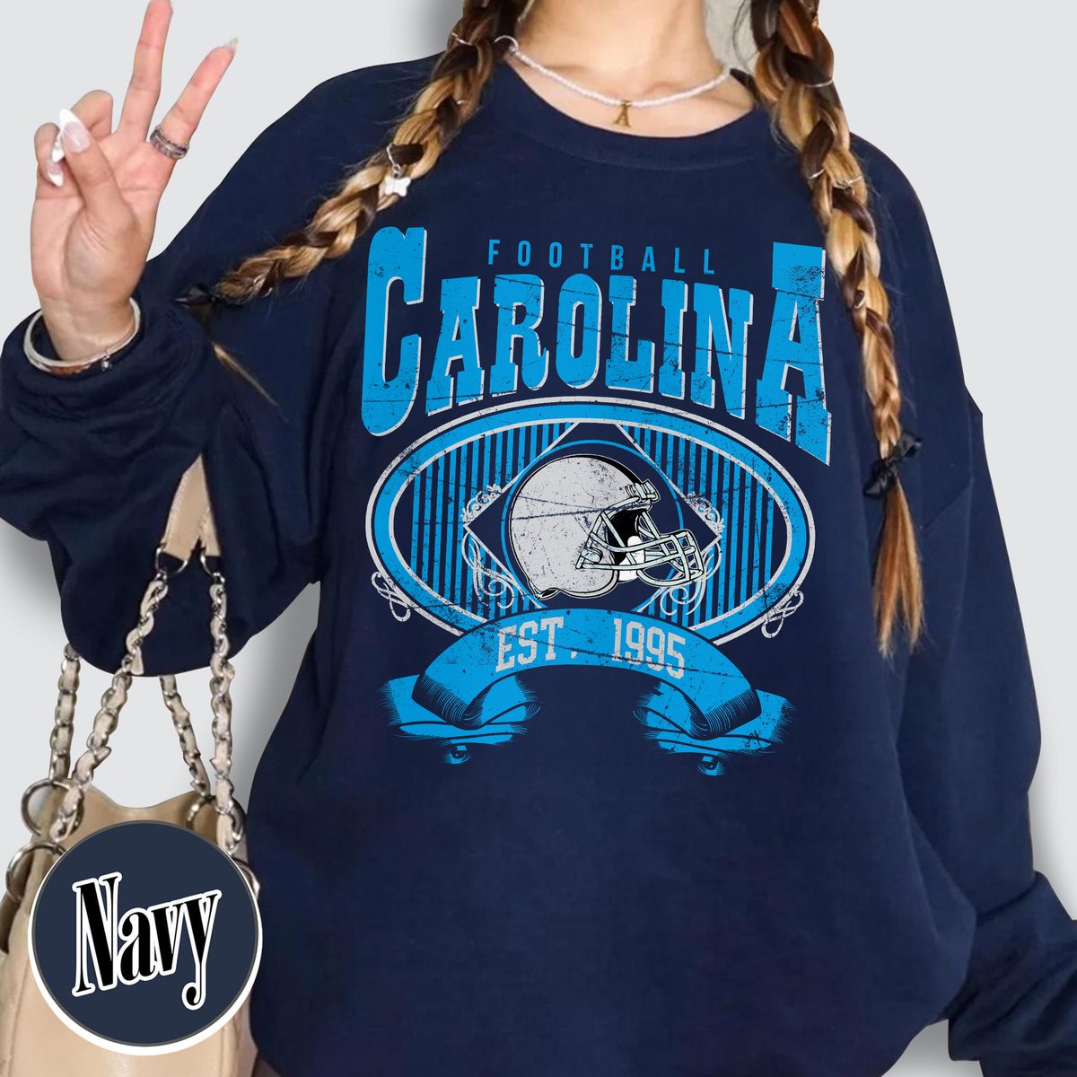 Unisex Carolina football vintage crewneck sweatshirt for men and women