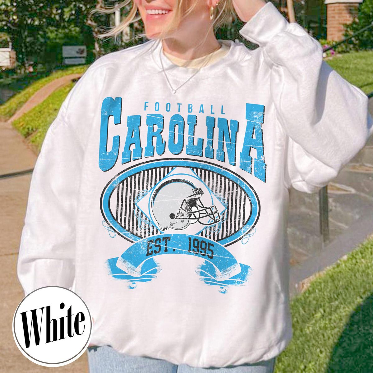 Unisex Carolina football vintage crewneck sweatshirt for men and women