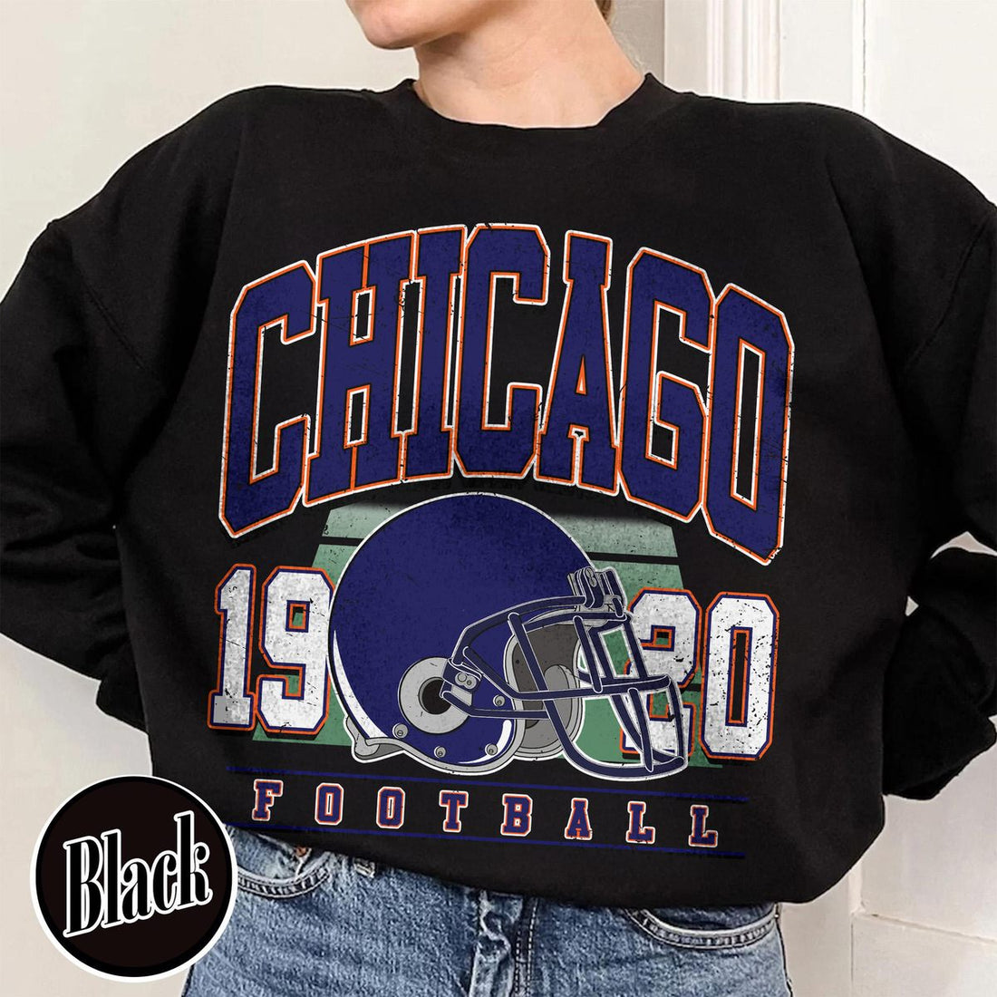Unisex Chicago football vintage crewneck sweatshirt for men and women