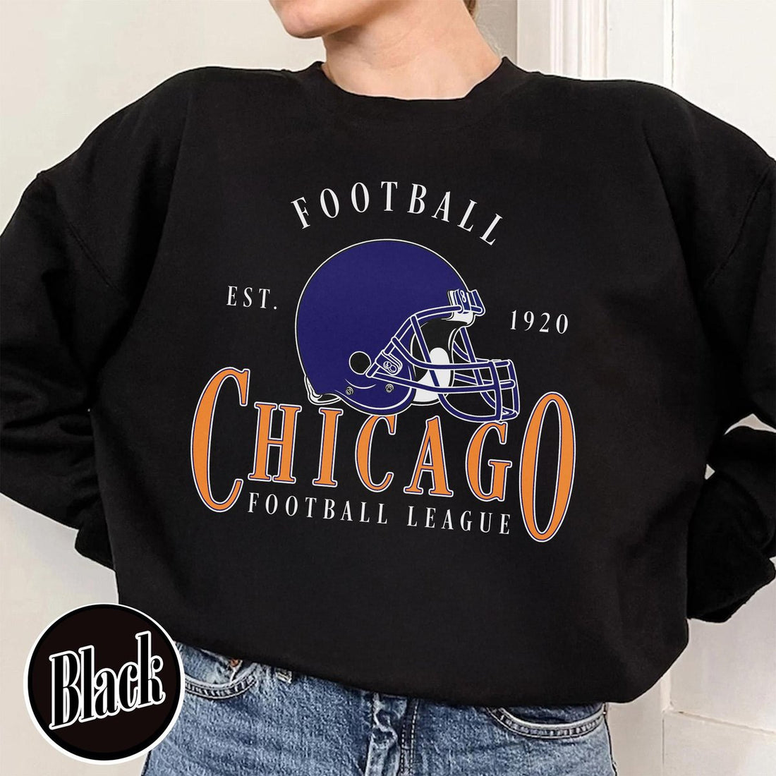 Unisex Chicago football vintage crewneck sweatshirt for men and women