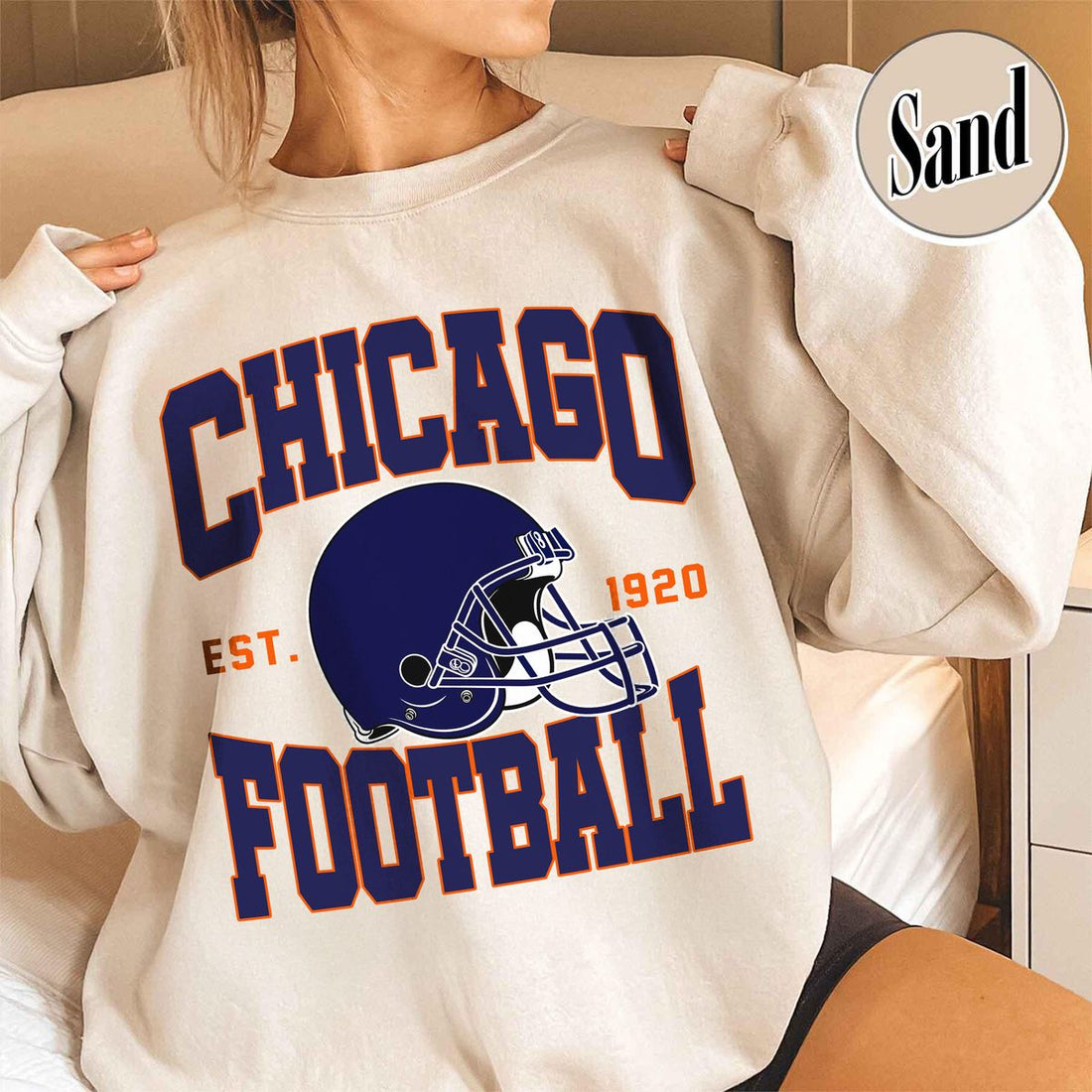 Unisex Chicago football vintage crewneck sweatshirt for men and women