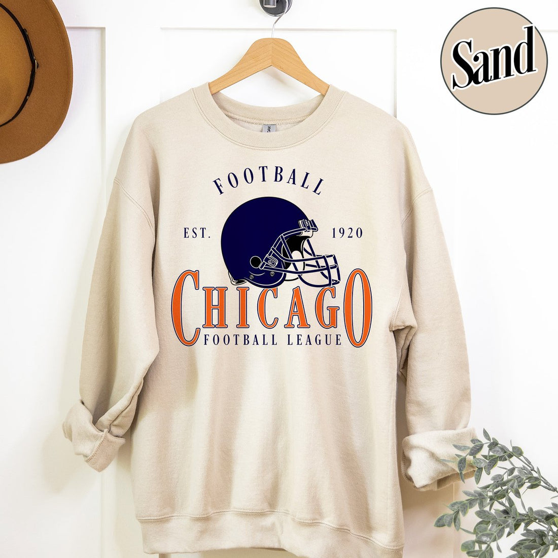 Unisex Chicago football vintage crewneck sweatshirt for men and women