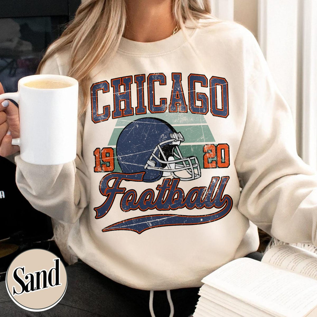 Unisex Chicago football vintage crewneck sweatshirt for men and women