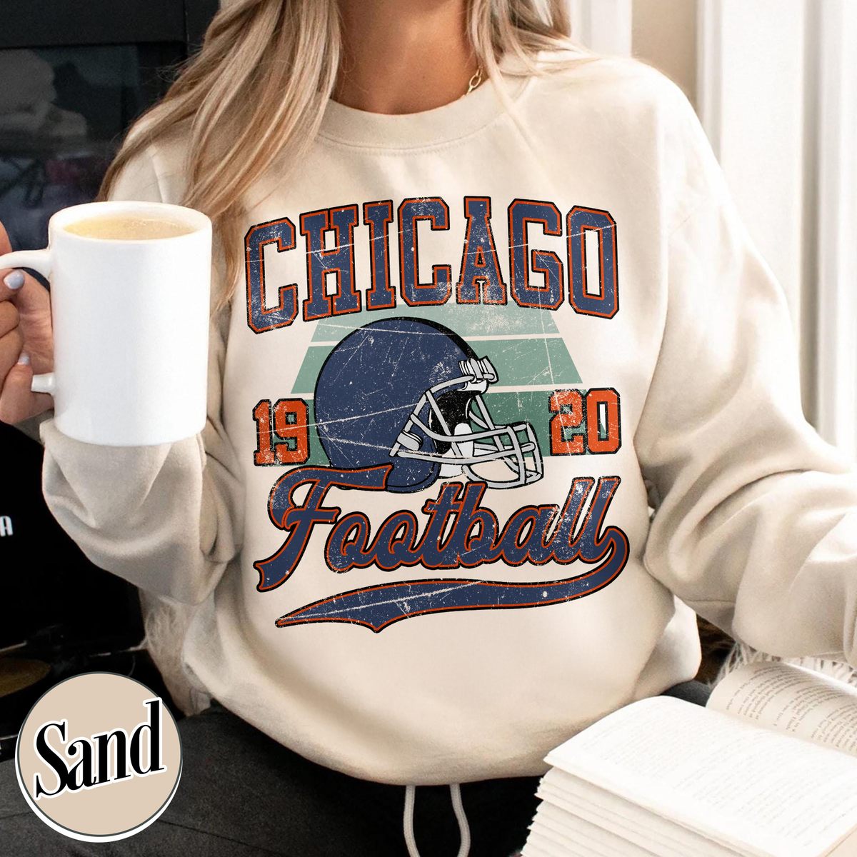 Unisex Chicago football vintage crewneck sweatshirt for men and women