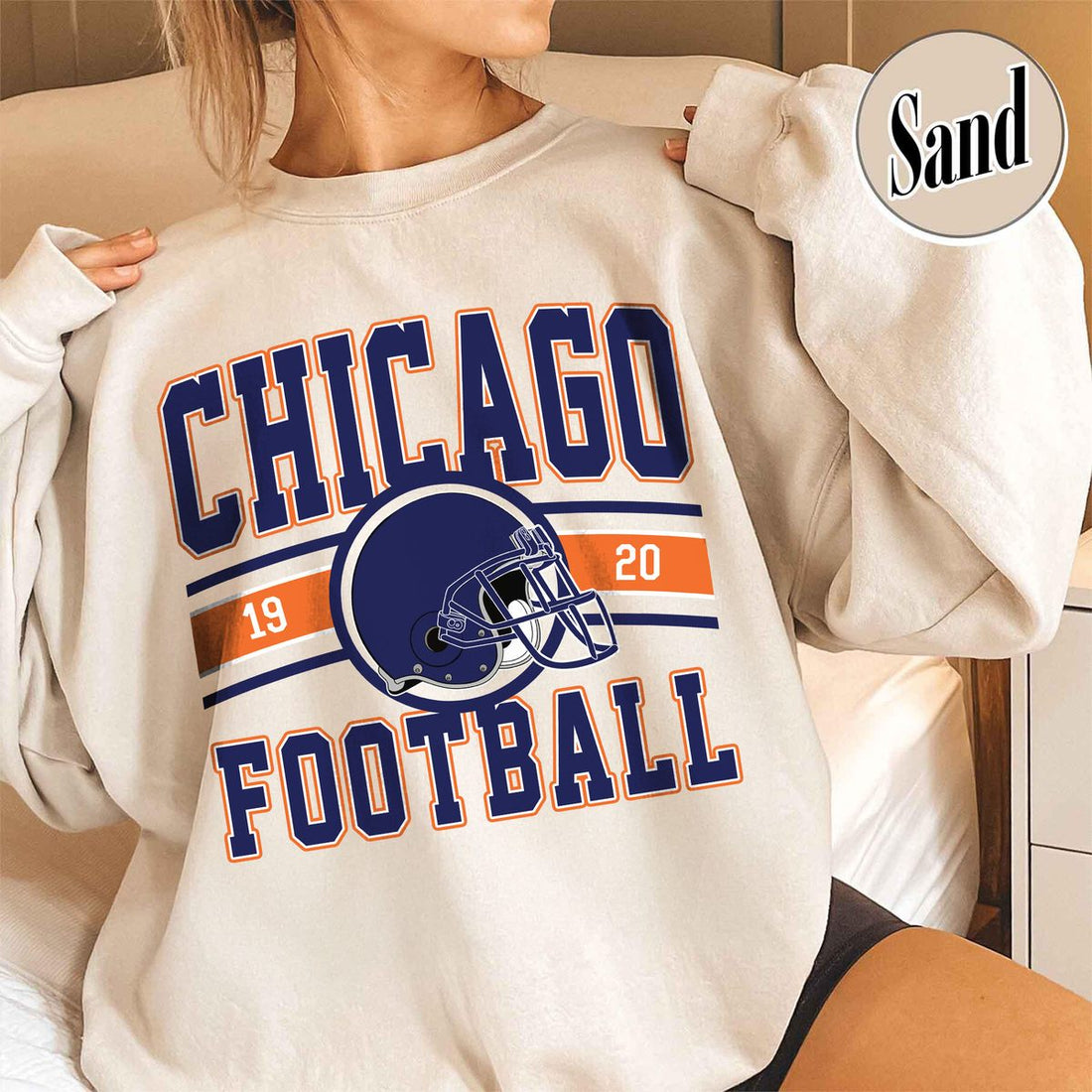Unisex Chicago football vintage crewneck sweatshirt for men and women