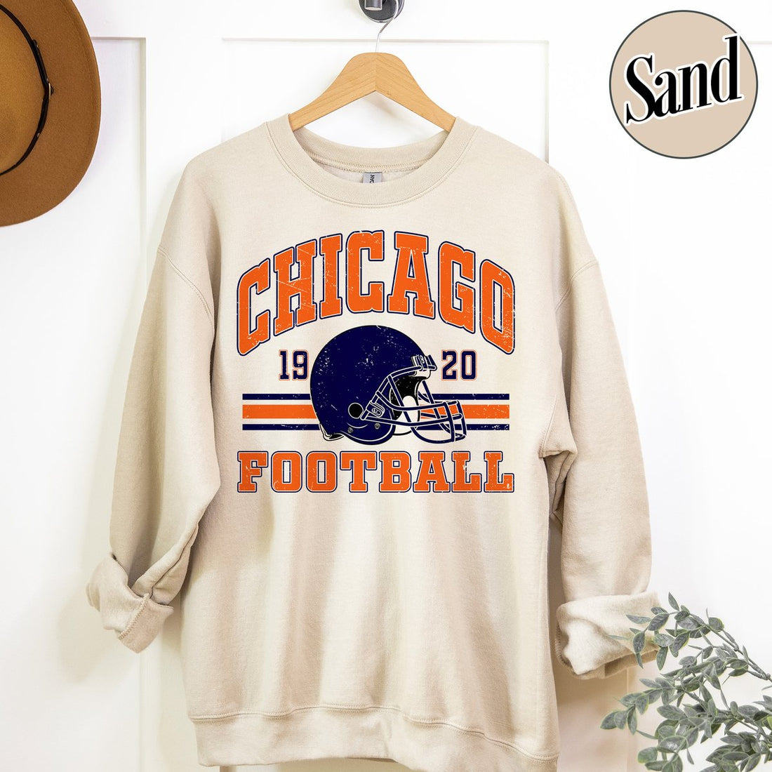 Unisex Chicago football vintage crewneck sweatshirt for men and women
