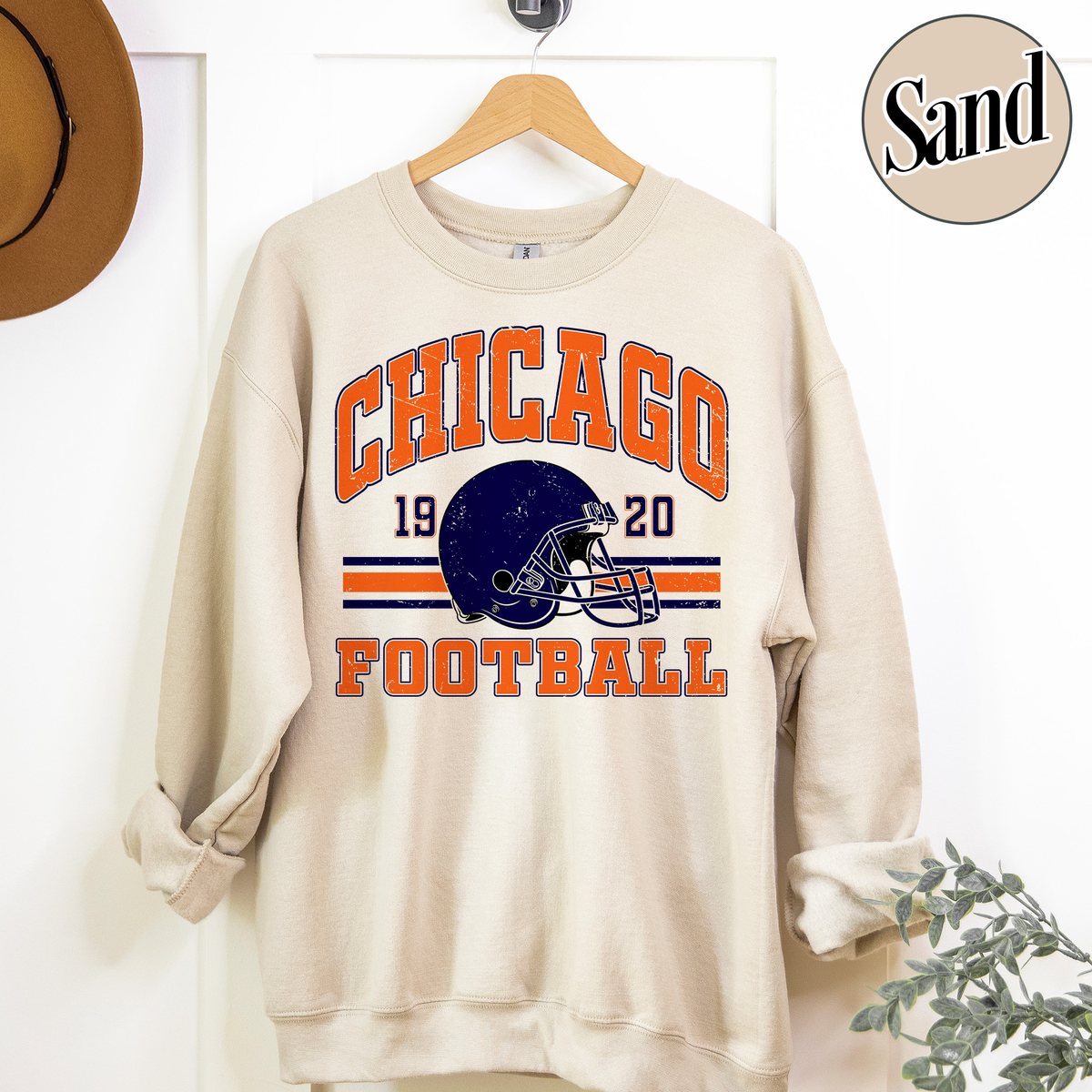 Unisex Chicago football vintage crewneck sweatshirt for men and women