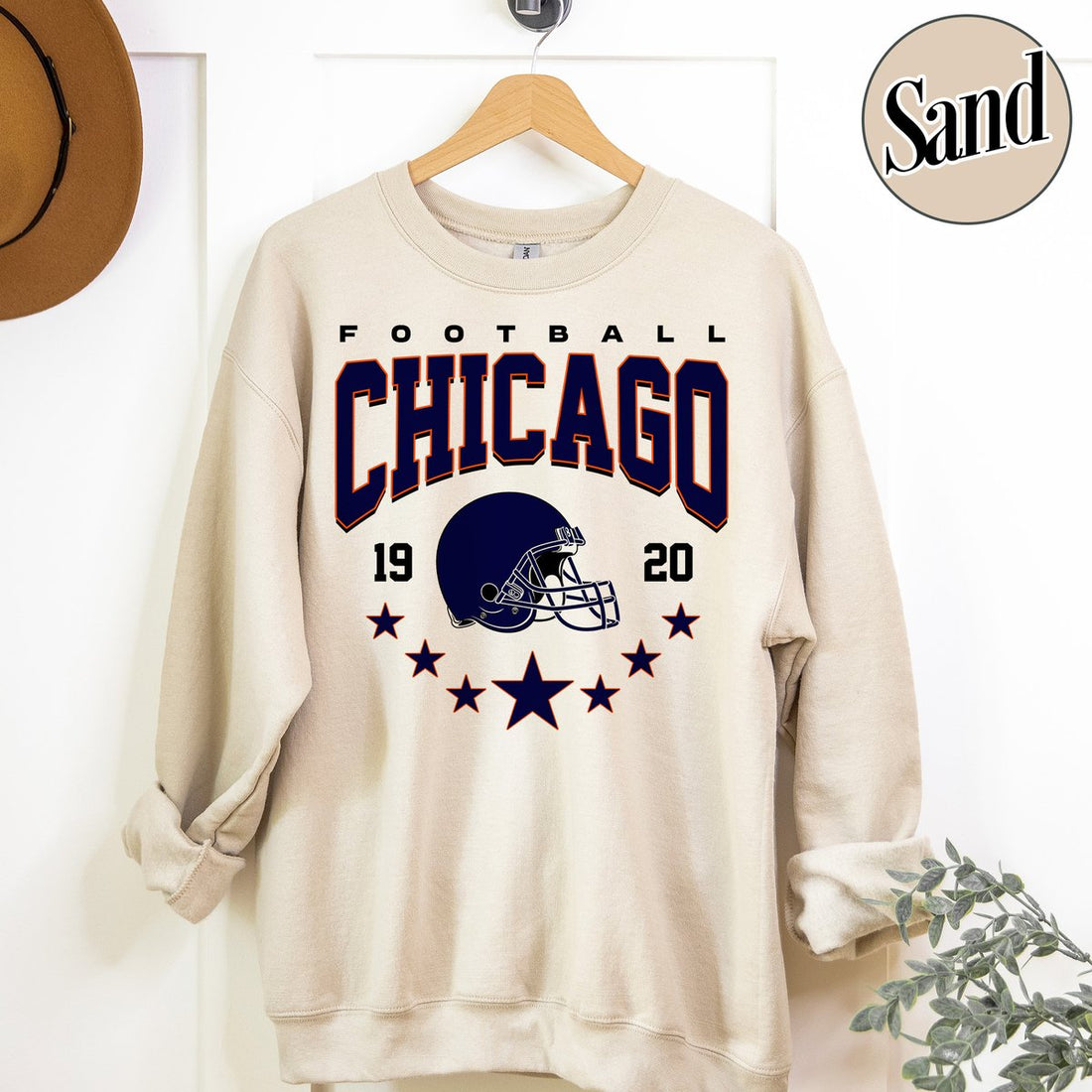 Unisex Chicago football vintage crewneck sweatshirt for men and women