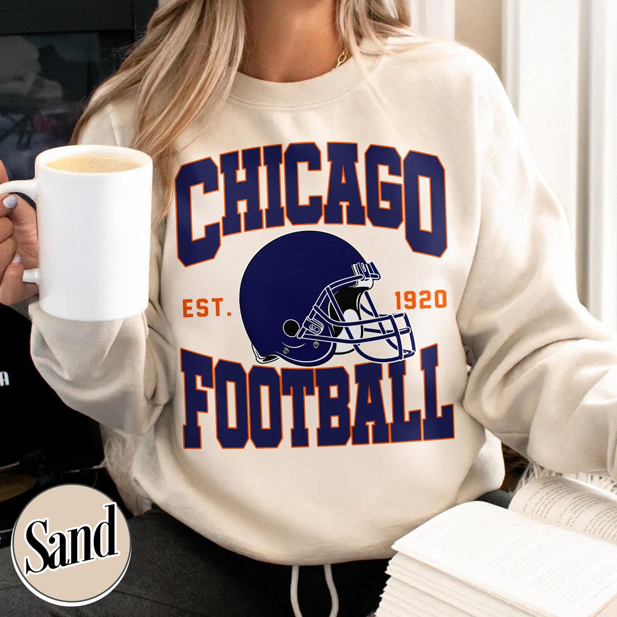Unisex Chicago football vintage crewneck sweatshirt for men and women