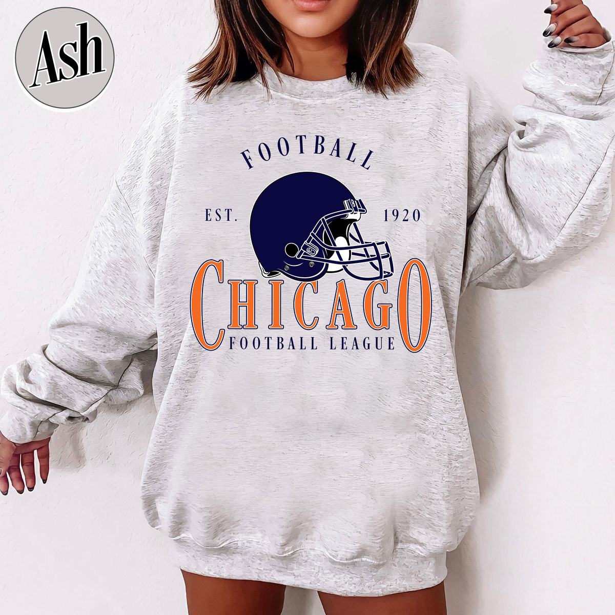 Unisex Chicago football vintage crewneck sweatshirt for men and women