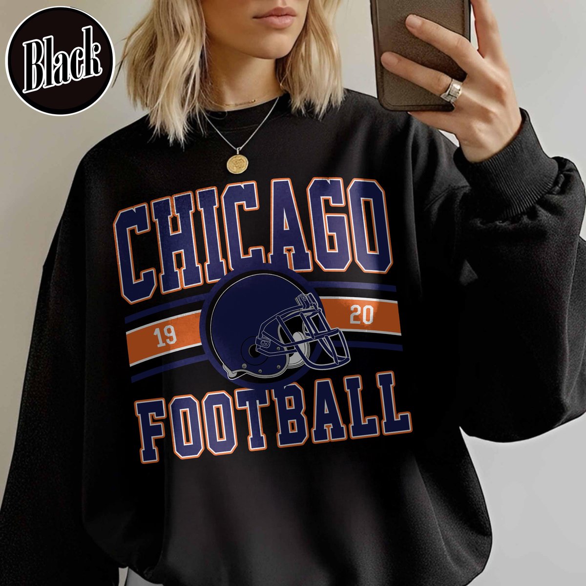 Unisex Chicago football vintage crewneck sweatshirt for men and women