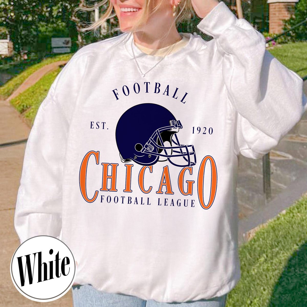 Unisex Chicago football vintage crewneck sweatshirt for men and women