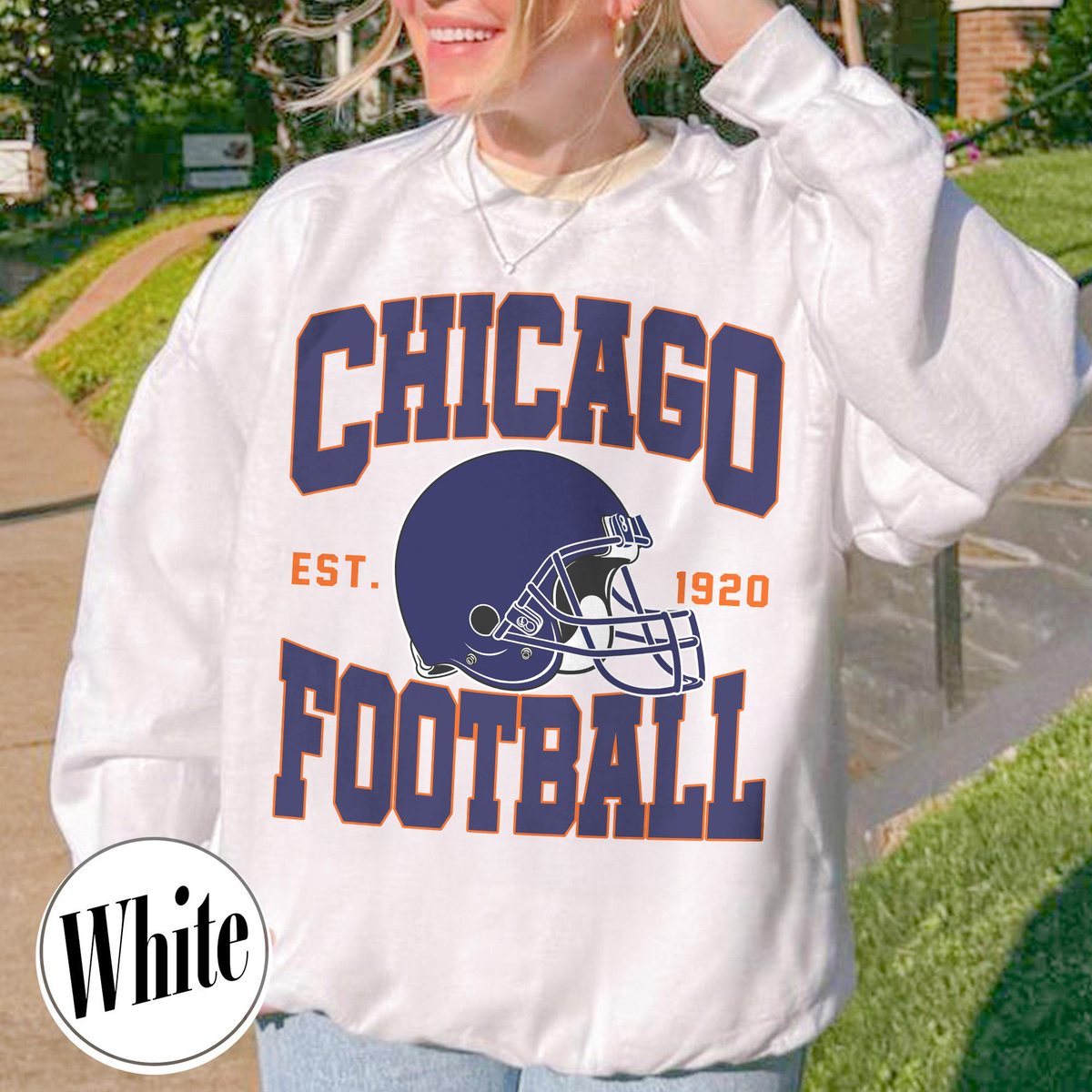Unisex Chicago football vintage crewneck sweatshirt for men and women