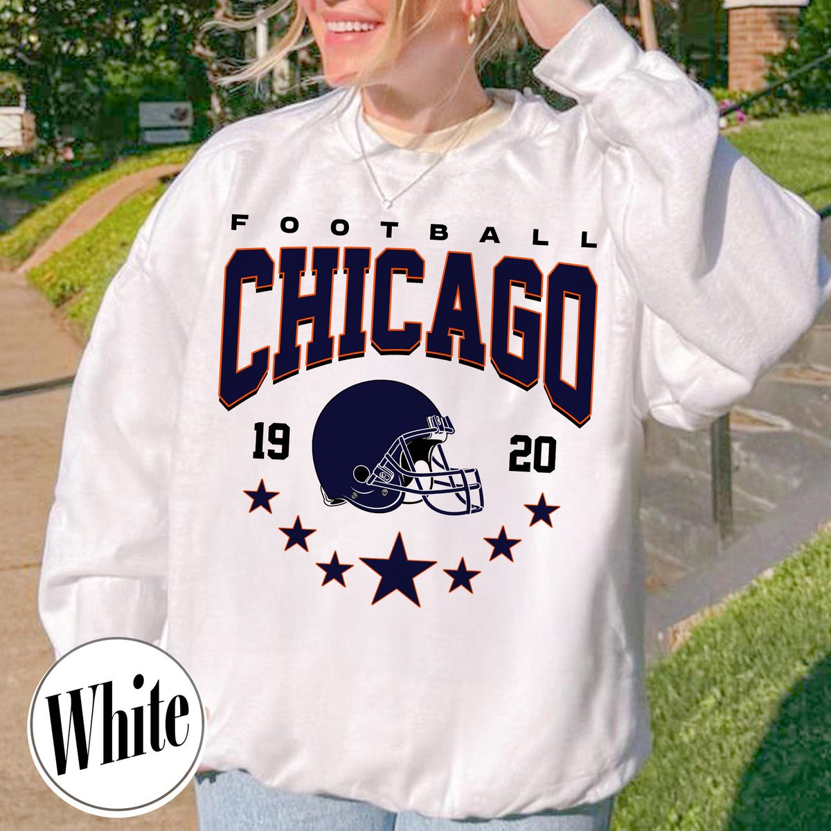 Unisex Chicago football vintage crewneck sweatshirt for men and women