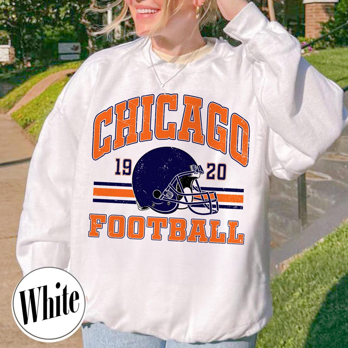 Unisex Chicago football vintage crewneck sweatshirt for men and women