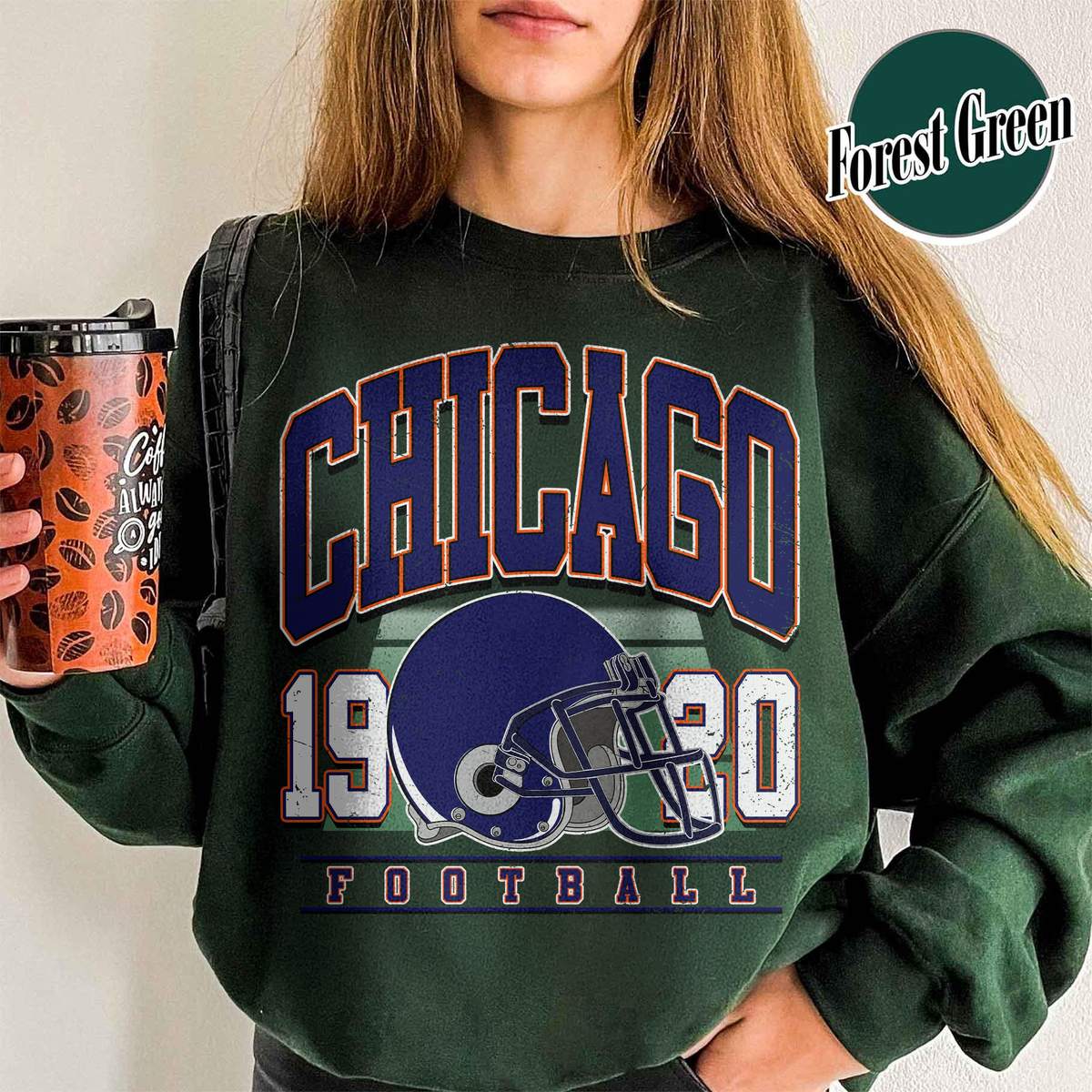 Unisex Chicago football vintage crewneck sweatshirt for men and women