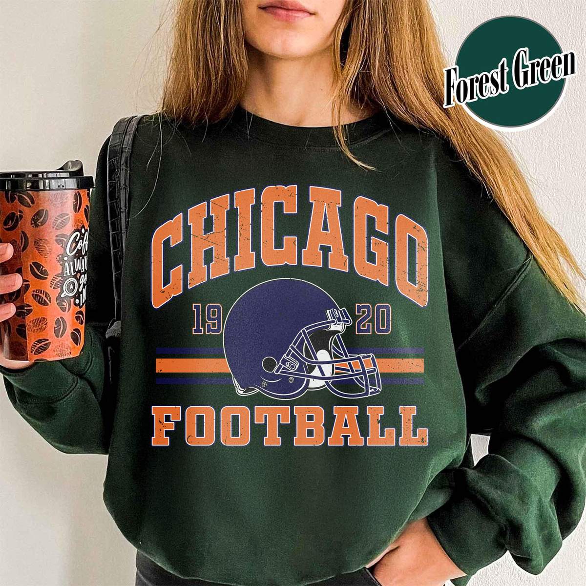 Unisex Chicago football vintage crewneck sweatshirt for men and women