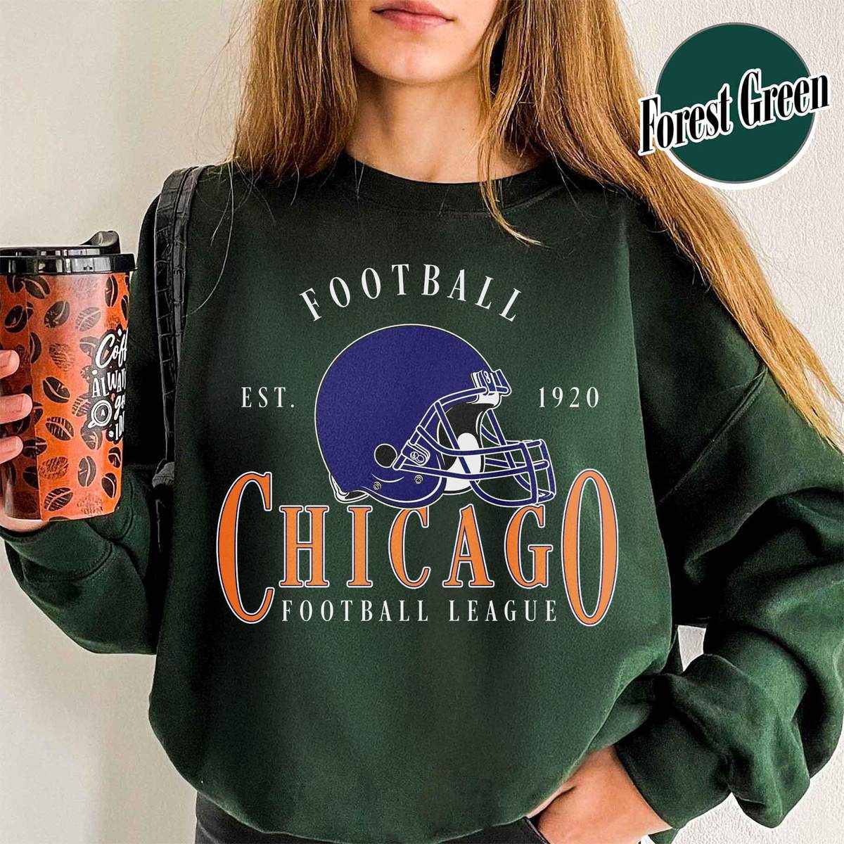 Unisex Chicago football vintage crewneck sweatshirt for men and women