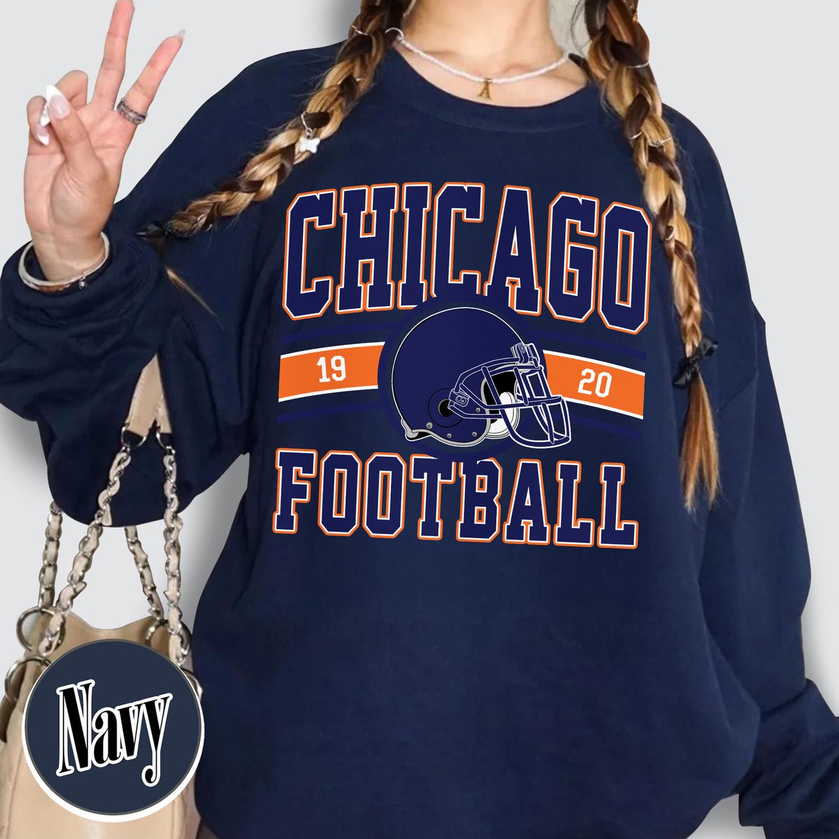 Unisex Chicago football vintage crewneck sweatshirt for men and women