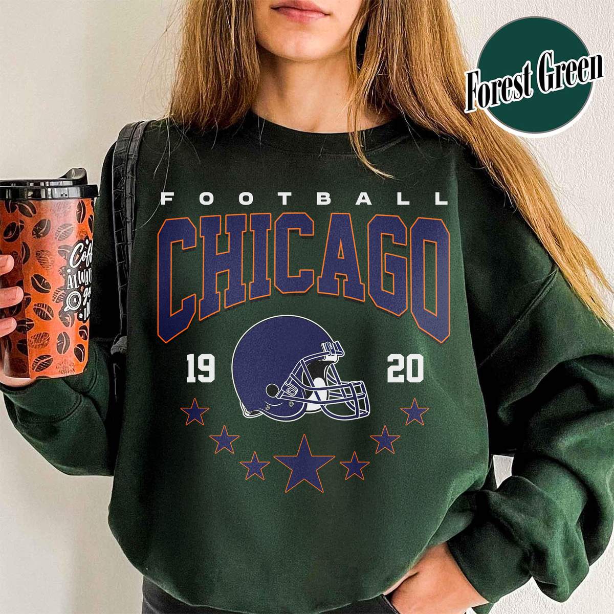 Unisex Chicago football vintage crewneck sweatshirt for men and women