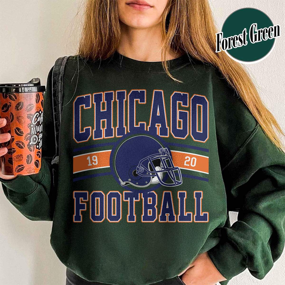Unisex Chicago football vintage crewneck sweatshirt for men and women